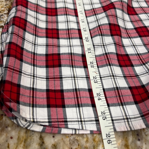 Talbots LARGE PETITE red/black/white plaid with a metallic thread.  EUC!!!!! - Picture 12 of 13